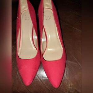 Red Suede low heel